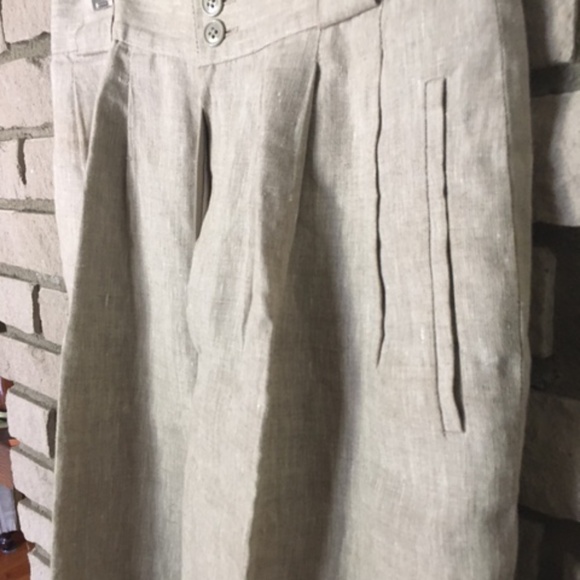 100% Crisp NWOT Linen natural-colour, high waisted pants, fully lined. - Picture 5 of 8
